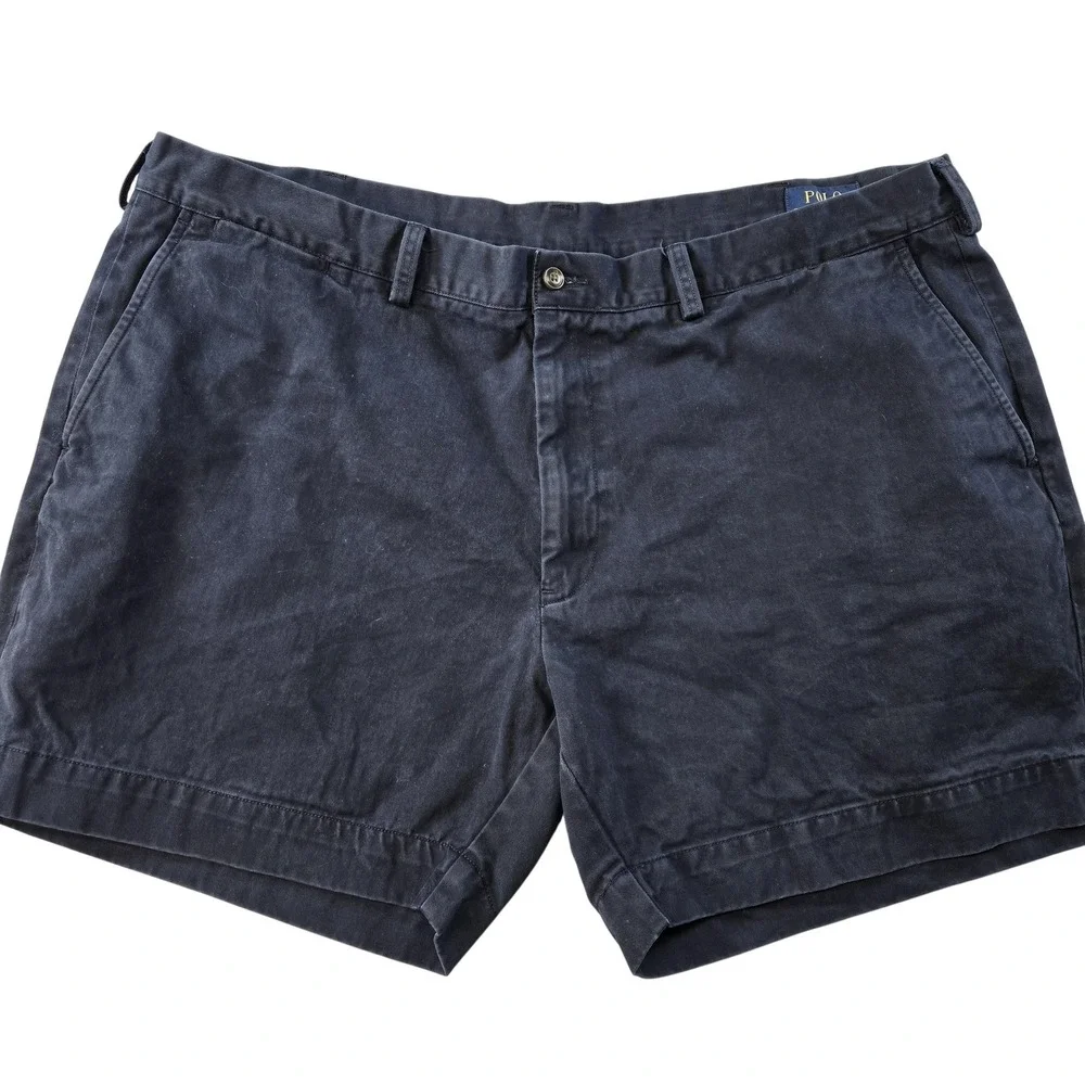 Polo Ralph Lauren Shorts Mens 42 Blue Chino Cotton Classic Fit 6in Pockets‎